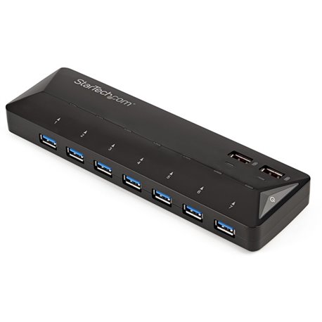 StarTech.com 7-Port USB 3.0 Hub plus Dedicated Charging Ports - 2 x 2.4A Ports - Desktop USB Hub and Fast-Charging Station - Add