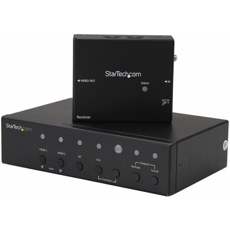 StarTech.com Multi-Input HDBaseT Extender with Built-in Switch - DisplayPort VGA and HDMI Over CAT5e or CAT6 - Up to 4K - up to 