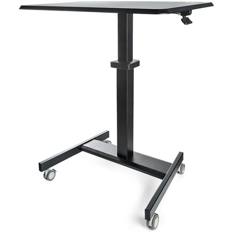 StarTech.com Mobile Standing Desk - Portable Sit-Stand Ergonomic Height Adjustable Cart on Wheels - Rolling Computer/Laptop Work