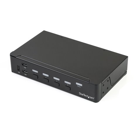 StarTech.com 4-Port DisplayPort KVM Switch - DP KVM Switch with Built-in USB 3.0 Hub for Peripherals - 4K 30 Hz - Control four D