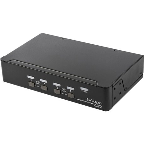 StarTech.com 4 Port DisplayPort KVM Switch - 4K 60Hz - Single Display - UHD DP 1.2 USB KVM Switch with USB 2.0 Hub & Audio - TAA