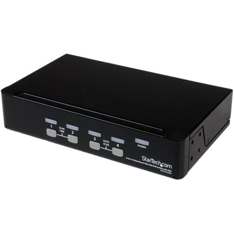 StarTech.com 4 Port 1U Rackmount USB KVM Switch with OSD - Control up to 4 VGA and USB computers from a single keyboard, mouse a