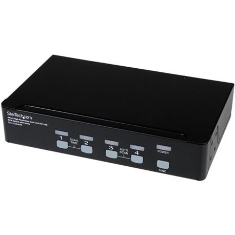 StarTech.com 4 Port High Resolution USB DVI Dual Link KVM Switch with Audio - Control up to 4 high resolution multimedia compute