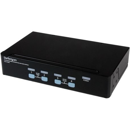 StarTech.com 4 Port Rack Mountable USB KVM Switch With Audio and USB 2.0 Hub - KVM / audio / USB switch - USB - 4 ports - Rack M