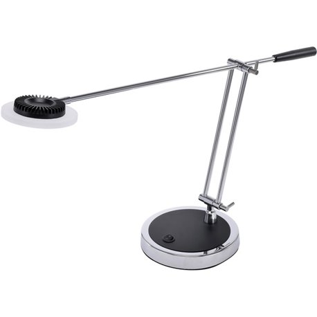 Bostitch Boom Arm Desk Lamp - 29.5" Height - 8 W LED Bulb - Polished Metal - Adjustable, Flicker-free, Glare-free Light, Eco-fri