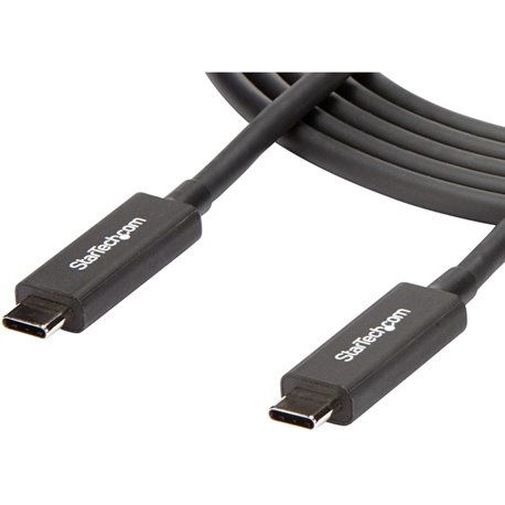 StarTech.com 6 ft 2m Thunderbolt 3 Cable w/ 100W PD - 40Gbps - Dual 4K or Full 5K - Certified Thunderbolt 3 USB-C Cable - Transf