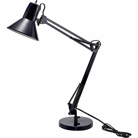 Bostitch Swing Arm Desk Lamp with Weighted Base, Black - LED Bulb - Swivel Arm, Weighted Base, Glare-free Light, Flicker-free, A