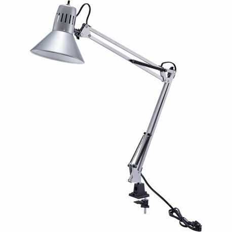 Bostitch Swing Arm Desk Lamp with Clamp, Silver - 36" Height - 9 W LED Bulb - Adjustable Arm, Durable, Flicker-free, Glare-free 