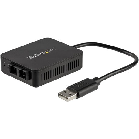 StarTech.com USB to Fiber Optic Converter - 100Mbps - USB 2.0 Network Adapter - 100Base-FX SC Duplex Multimode Fiber/MMF - 2Km -