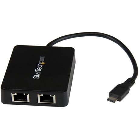 StarTech.com USB C to Dual Gigabit Ethernet Adapter with USB 3.0 (Type-A) Port - USB Type-C Gigabit Network Adapter - Use the US