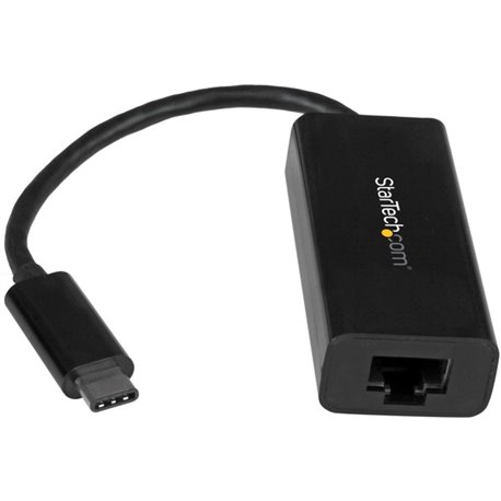 StarTech.com USB C to Gigabit Ethernet Adapter - Thunderbolt 3 - 10/100/1000Mbps - Black - Adds a GbE connection your computer -