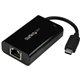 StarTech.com USB C to Gigabit Ethernet Adapter/Converter w/PD 2.0 - 1Gbps USB 3.1 Type C to RJ45/LAN Network w/Power Delivery Pa