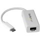 StarTech.com USB-C to Gigabit Ethernet Adapter - White - Thunderbolt 3 Port Compatible - USB Type C Network Adapter - Connect to