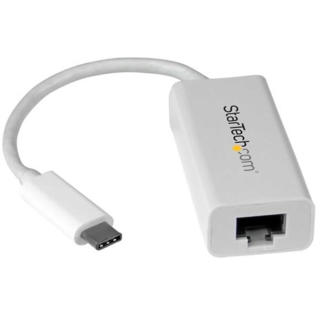 StarTech.com USB-C to Gigabit Ethernet Adapter - White - Thunderbolt 3 Port Compatible - USB Type C Network Adapter - Connect to