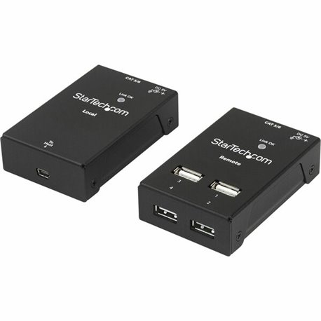 StarTech.com 4 Port USB 2.0-Over-Cat5-or-Cat6 Extender - up to 130ft (40m) - Connect four USB 2.0 devices away from your compute