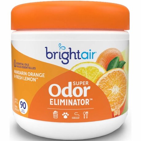 Bright Air Super Odor Eliminator Air Freshener - 14 oz - Mandarin Orange, Fresh Lemon - 60 Day - 1 Each