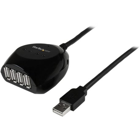 StarTech.com 15m USB 2.0 Active Cable with 4 Port Hub - Connect 4 USB 2.0 devices up to 15-meters away from your computer - 4 Po