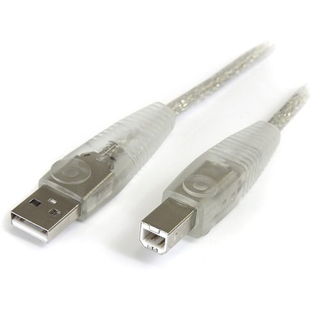 StarTech.com - Transparent USB 2.0 cable - 4 pin USB Type A (M) - 4 pin USB Type B (M) - ( USB / Hi-Speed USB ) - 10 ft - Connec