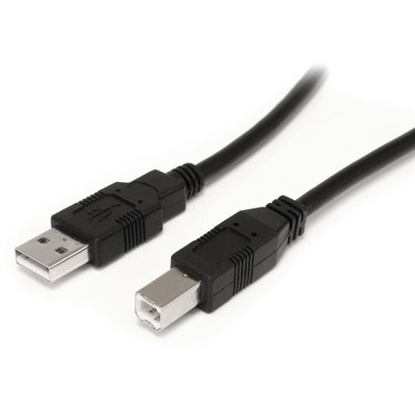 StarTech.com 9 m / 30 ft Active USB A to B Cable - M/M - Black USB 2.0 A to B Cord - Printer Cable - Extension USB Cable (USB2HA