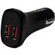 StarTech.com Dual Port USB Car Charger - Black - High Power 24W/4.8A - 2 port USB Car Charger - Charge two tablets at once - Cha