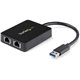 StarTech.com USB 3.0 to Dual Port Gigabit Ethernet Adapter NIC w/ USB Port - Add two Gigabit Ethernet ports and a USB 3.0 pass-t