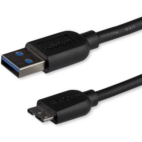 StarTech.com 3m (10ft) Slim SuperSpeed USB 3.0 (5Gbps) A to Micro B Cable - M/M - Position your USB 3.0 Micro devices near your 