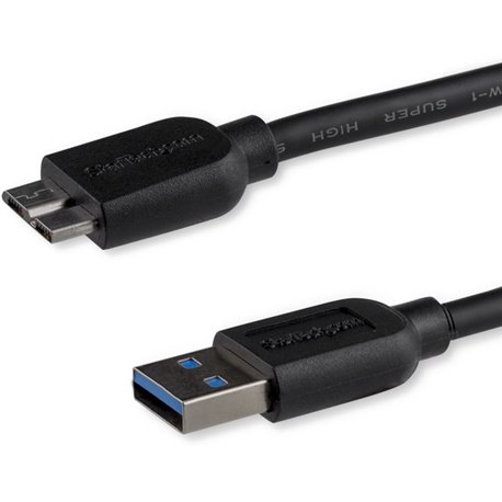 StarTech.com 0.5m (20in) Slim SuperSpeed USB 3.0 (5Gbps) A to Micro B Cable - M/M - Flexible cable for convenient positioning of