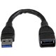 StarTech.com 6in Black USB 3.0 (5Gbps) Extension Adapter Cable A to A - M/F - Extend the reach of your USB 3.0 port by 6 inches 