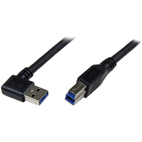 StarTech.com 1m Black SuperSpeed USB 3.0 (5Gbps) Cable - Right Angle A to B - M/M - Connect USB 3.0 devices, even in hard to rea