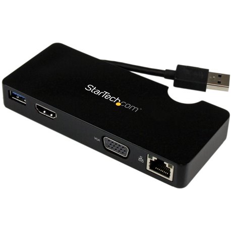 StarTech.com Travel Docking Station for Laptops - HDMI or VGA - USB 3.0 - Portable Universal Laptop Mini Dock - Create a mobile 