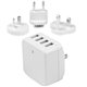 StarTech.com Travel USB Wall Charger &acirc&euro" 4 Port &acirc&euro" White &acirc&euro" Universal Travel Adapter &acirc&euro" I