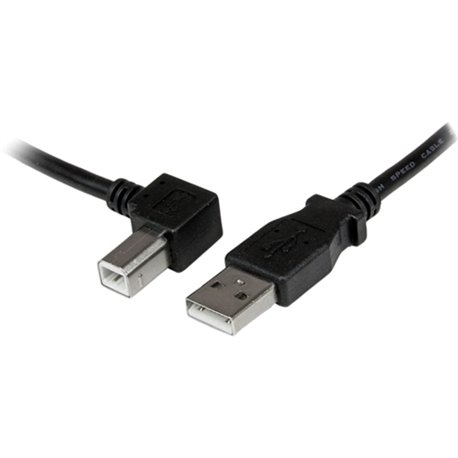 StarTech.com 1m USB 2.0 A to Left Angle B Cable - M/M - Connect hard-to-reach USB 2.0 peripherals, for installation in narrow sp