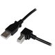 StarTech.com 1m USB 2.0 A to Right Angle B Cable - M/M - Connect hard-to-reach USB 2.0 peripherals, for installation in narrow s