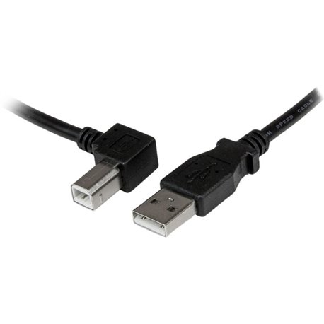 StarTech.com 2m USB 2.0 A to Left Angle B Cable - M/M - Connect hard-to-reach USB 2.0 peripherals, for installation in narrow sp