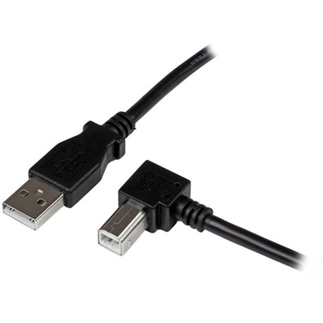 StarTech.com 3m USB 2.0 A to Right Angle B Cable - M/M - Connect hard-to-reach USB 2.0 peripherals, for installation in narrow s