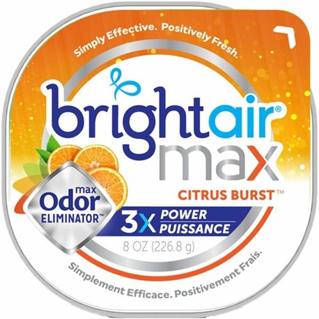 Bright Air Max Scented Gel Odor Eliminator - Gel - 8 oz - Citrus - 1 Each - Odor Neutralizer, Phthalate-free, Paraben-free, BHT 