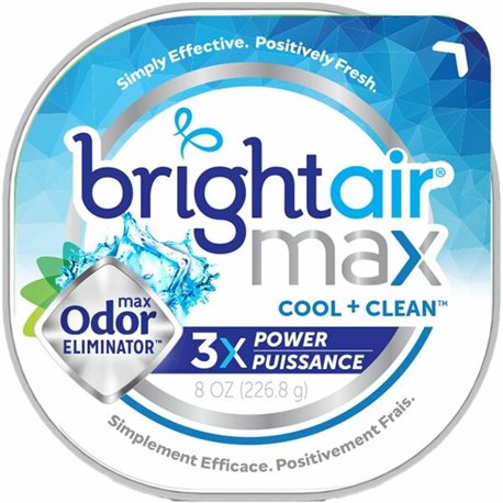 Bright Air Max Scented Gel Odor Eliminator - Gel - 8 oz - Cool Clean - 1 Each - Odor Neutralizer, Phthalate-free, Paraben-free, 