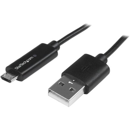 StarTech.com 1m 3 ft Micro-USB Cable with LED Charging Light - M/M - USB to Micro USB Cable - Know when your Micro-USB mobile de