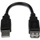 StarTech.com 6in USB 2.0 Extension Adapter Cable A to A - M/F - Extends the length your current USB device cable by 6 inches - 6