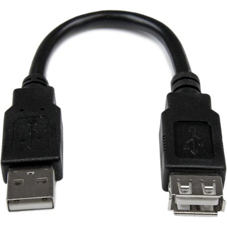 StarTech.com 6in USB 2.0 Extension Adapter Cable A to A - M/F - Extends the length your current USB device cable by 6 inches - 6