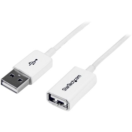 StarTech.com 1m White USB 2.0 Extension Cable A to A - M/F - Extend the length of your USB 2.0 cable by up to 1m - USB Male to F