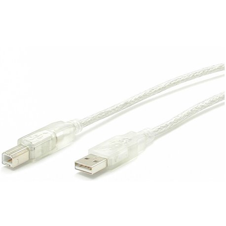 StarTech.com Transparent USB 2.0 cable - 4 pin USB Type A (M) - 4 pin USB Type B (M) - 10 ft - Connect USB 2.0 peripherals to yo