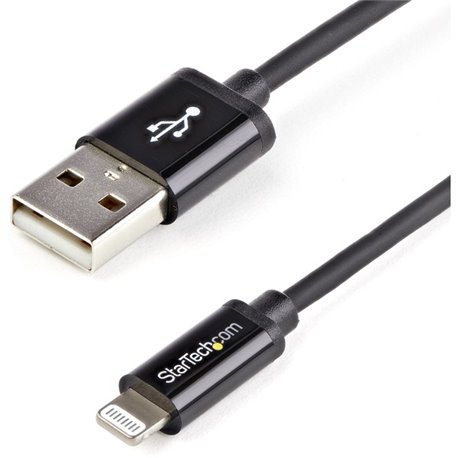 StarTech.com 1m (3ft) Black Apple� 8-pin Lightning Connector to USB Cable for iPhone / iPod / iPad - Charge and Sync your newer 