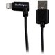 StarTech.com 2m (6ft) Angled Black Apple 8-pin Lightning Connector to USB Cable for iPhone / iPod / iPad - Charge or Sync your i