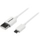 StarTech.com 1m White Micro USB Cable - A to Micro B - Charge or sync your Micro USB devices, with this high-quality white USB 2