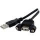 StarTech.com 1 ft Panel Mount USB Cable A to A - F/M - Add an external panel mount USB connection to a PC or faceplate - USB Fem