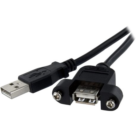 StarTech.com 1 ft Panel Mount USB Cable A to A - F/M - Add an external panel mount USB connection to a PC or faceplate - USB Fem