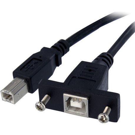 StarTech.com 1 ft Panel Mount USB Cable B to B - F/M - For customized USB device solutions allows the USB connection to be mount