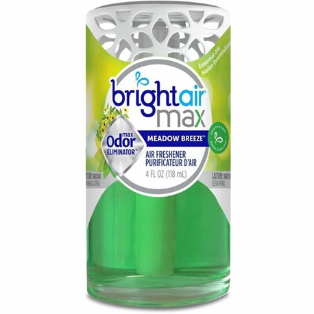 Bright Air Max Odor Eliminator - Gel - 4 fl oz (0.1 quart) - Meadow Breeze - 1 Each - Phthalate-free, BHT Free, Odor Neutralizer