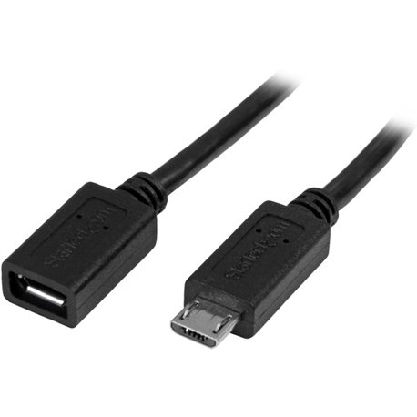 StarTech.com 0.5m 20in Micro-USB Extension Cable - M/F - Micro USB Male to Micro USB Female Cable - Extend the reach of your Mic